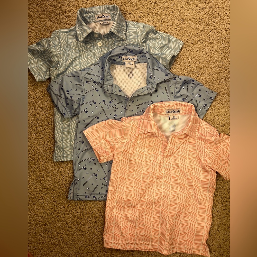 Set of 3 - 13 Month Blue Quail Dri fit golf polos - EUC
